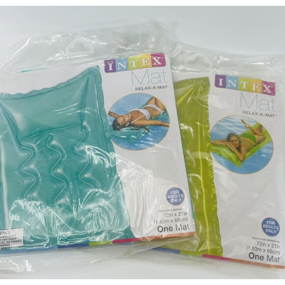 Lot Of 2 Intex Mat Inflatable Relax A Mat Pool Beach Lounge Floats 72 x 27 - Picture 1 of 7